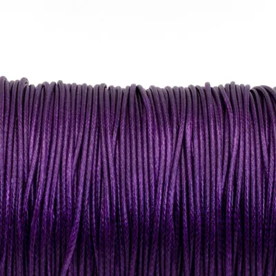 Produktbild von Vintageparts Polyesterkordel gewachst lila geflochten 1mm 10m