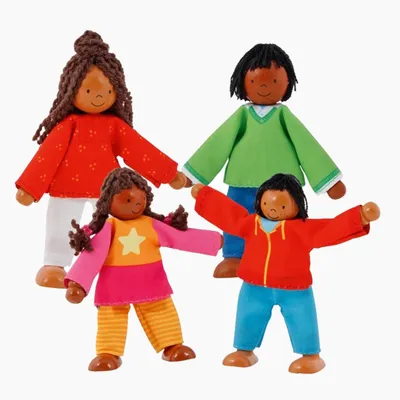Produktbild von goki Biegepuppen Farbige Familie