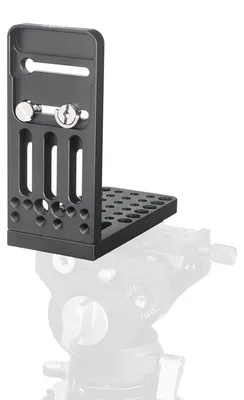 Zdjęcie produktu dla Płytka mocująca w kształcie litery L z otworami gwintowanymi 1/4" i 3/8" do przedłużaczy i przełączników, przeznaczona do statywów i stabilizatorów typu gimbal do lustrzanek cyfrowych
