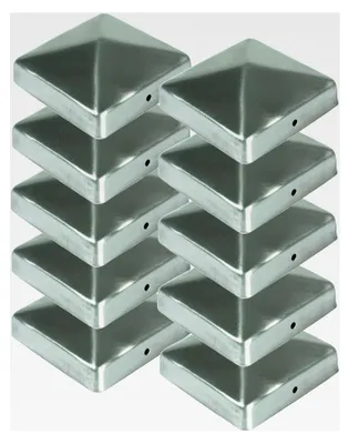 Produktbild von 10er-Set Edelstahl-Pfostenkappen Pyramide 71x71mm