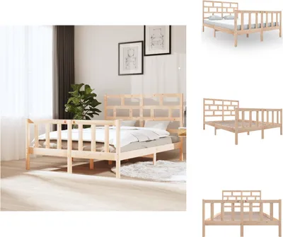 Produktbild von vidaXL Massivholzbett Kiefer 160x200 cm -  Betten & Bettgestelle