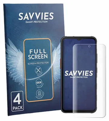 Produktbild von 4x Savvies Fullscreen Schutzfolie für Samsung Galaxy XCover 7 Enterprise Edition Displayschutz Folie Fullcover Klar Transparent