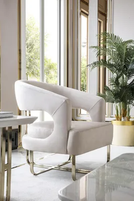Obrázek produktu pro Křeslo béžové Design obývacího pokoje Elegantní nábytek Moderní 1místné křeslo Krásné