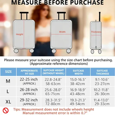 Immagine prodotto di Custodia per valigia TSA, dimensioni 67-70 cm, lavabile, protezione per valigie da viaggio