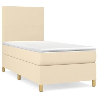 Produktbild von vidaXL Boxspringbett mit Matratze Creme 90x200 cm Stoff