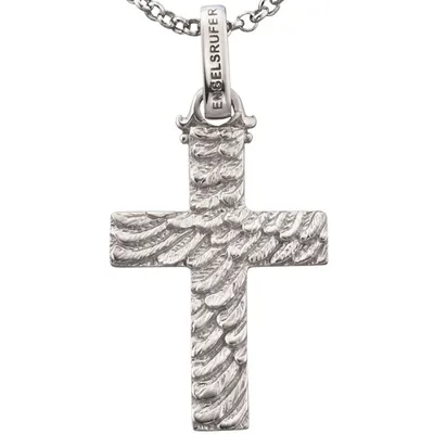 Produktbild von Engelsrufer ERP-CROSS-3 Anhänger Kreuz Flügel mit Kettenmacher Kette 42cm Silber