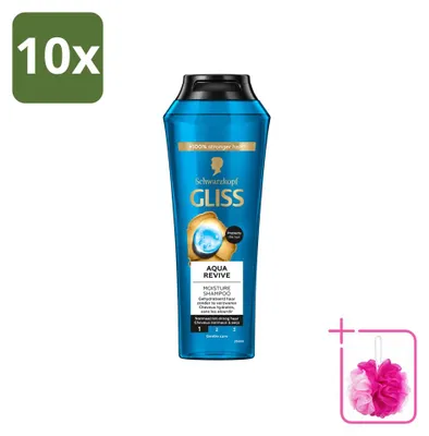 Productafbeelding van 10 x Gliss Aqua Revive Shampoo - voor hydraterend haar - 250 ml - Voordelige verpakking - 10 stuks