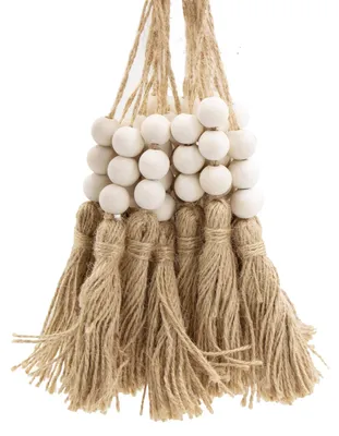 20 Jute-Quasten mit Holzkugeln, 21 cm, für Dekoration & Basteln