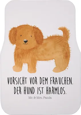 Produktbild von Mr. & Mrs. Panda Autoteppich Hund Flauschig - Weiß - Geschenk, Automatte, Hundebesitzer, Hunde, Fußmatte Auto Universal, Fürs, Frauchen, Auto-Fußmatte, Hundeliebe