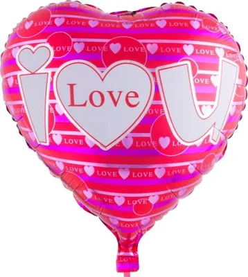 Produktbild von 18"/Ø43cm Herz Folienballon "I love you" | Pink