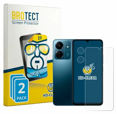 Produktbild von 2x Für Xiaomi Redmi 13C (Display+Kamera) Schutzfolie BROTECT Displayschutz Display Schutz Folie Klar Transparent