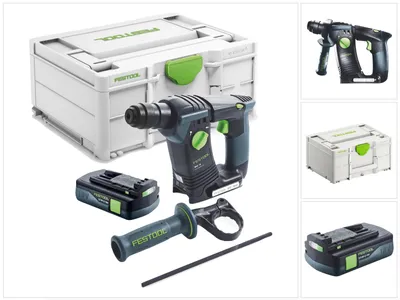 Obrázek produktu pro Akumulátorová příklepová vrtačka Festool BHC 18-Basic 18 V 1,8 J SDS Plus Brushless + 1x akumulátor 3,0 Ah + Systainer - bez nabíječky.