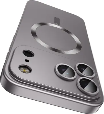 Immagine prodotto di Custodia magnetica per iPhone 17 Pro, custodia protettiva in silicone opaco con protezione dell'obiettivo, compatibile con MagSafe Grigio