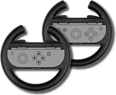 Obrázek produktu pro Konix 61889000080, Závodní volant, Černá, Šedá, Nintendo, Switch 2, 2 kusů, Závěsný obal