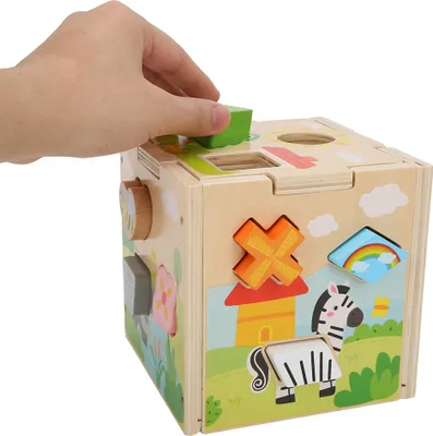 Imagen del producto de Bloques de construcción de madera, juguetes educativos para niños pequeños, regalos, caja de inteligencia con temática de dibujos animados