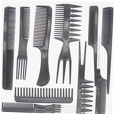 Produktbild von 20 Stück Haarstylingkamm für Männer Friseurkamm mit Breitzahnkamm und Stielkamm aus Kunststoff 20 Haarschneideclips für Salon und Zuhause
