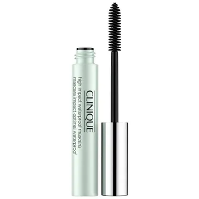 A Clinique High Impact Waterproof Mascara is shown against a white background.