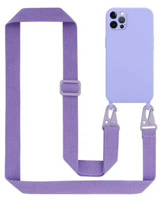 Obrázek produktu pro Cadorabo Ochranné pouzdro pro Apple iPhone 12 / 12 PRO Case in Purple Pouzdro na mobilní telefon s řetízkem Délka nastavitelného popruhu