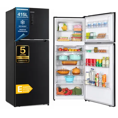 Obrázok produktu pre Heinner HF-HM415NFDXE++, 415 L, Beznámrazový systém (chladnička), 39 dB, 4,4 kg/24h, E, Nerezová oceľ