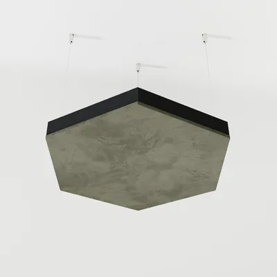 Produktbild von 4er-Set – Abgehängtes Decken-Akustikpaneel aus Samtstoff „HEXAGON-Cinematic“ mit Befestigungsset|Akustiklösung| Schallabsorption [HEXAGON |Beige]