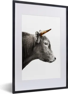 Produktbild von MuchoWow® MuchoWow® Gerahmtes Poster Schottisches Hochlandrind - Tiere - Kuh 40x60 cm - Poster mit zchwarzem Bilderrahmen - Poster in Rahmen