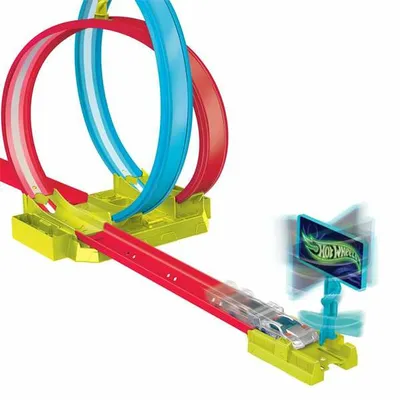 Produktbild von Hot Wheels Action Neon Speeders Track-Set Laserstunt-Blitzkurs mit 1 Auto, Fahrzeug- & Schienen-Set, 4 Jahr(e), Kunststoff, Mehrfarbig
