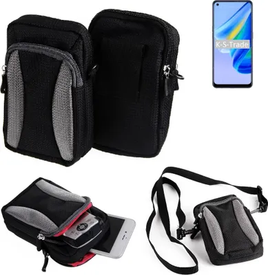 Produktbild von K-S-Trade Holster Schutz Hülle kompatibel mit Oppo A95 4G Handy Hülle Gürteltasche Umhängetasche mit Zusatzfach schwarz