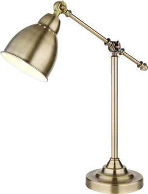 Zdjęcie produktu dla ARTE LAMP Lampa biurkowa LED do biura – biała metalowa oprawa i klosz – z kablem i wtyczką do gniazdka. Kolor: brązowy