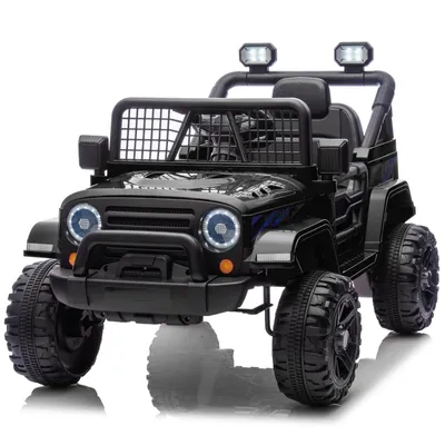Produktbild von FCH Elektroauto für Kinder, kinder elektroauto mit 2,4-GHz-Fernbedienung, LED-Licht, Musik und USB, 12-V-Doppelantrieb, Schwarz