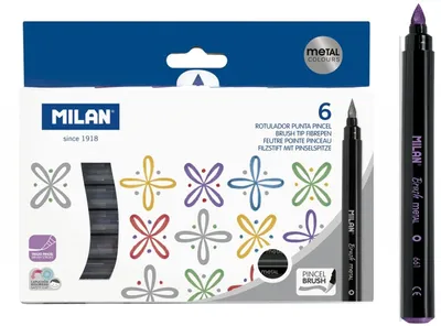 Productafbeelding van MILAN Viltstiften, metallic, 6 kleuren