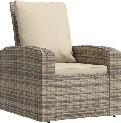 Produktbild von vidaXL Gartensessel Verstellbar mit Kissen Hellbraun Poly Rattan