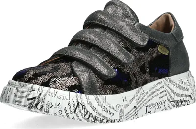 Produktbild von Laura Vita Damen Sneaker Muster mit Pailletten und Klettverschluss Soleno 17, Größe:37 EU, Farbe:Grau