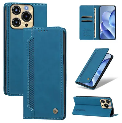 Produktbild von Handyhülle für Oukitel C69, Leder Wallet Klapphülle mit Standfunktion, Stoßfeste Schutzhülle Blau