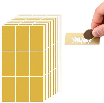 Zdjęcie produktu dla Złote naklejki, 135 sztuk, wymiar 50 x 25 mm, idealne do kart okolicznościowych i prezentowych