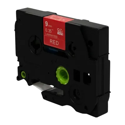Produktbild von DULA Etikettenband - Kompatibel mit Brother P-Touch Tze-425 - 1 Stück - Weiß auf rot - 9mm x 8m