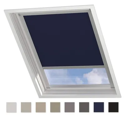 Produktbild von DTCH® Dachfenster verdunkelungsrollo für velux: SK10 dunkelblau mit Führungsschiene