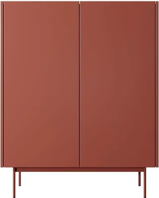 Produktbild von Kommode COLOR ROT 97 cm mit 2 Türen Sideboard Metallbeine Ceramic RED