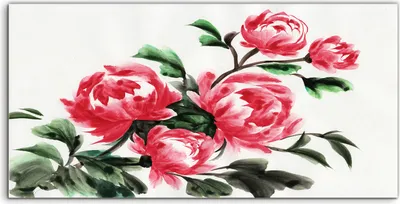 Produktbild von Coloray Canvas 100x50  Wandbild Leinwand Bilder Gemälde Blume Asiatische Chinesische