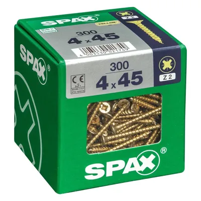 Immagine prodotto di Set di 300 viti in acciaio a testa svasata pozidriv SPAX, Diam.4 mm x L.45 mm