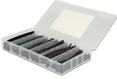 Produktbild von Delock Schrumpfschlauch - 10 cm - Schwarz (Packung mit 100)