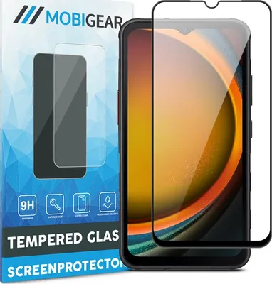 Product packaging for a screen protector, with the screen protector and a phone shown.