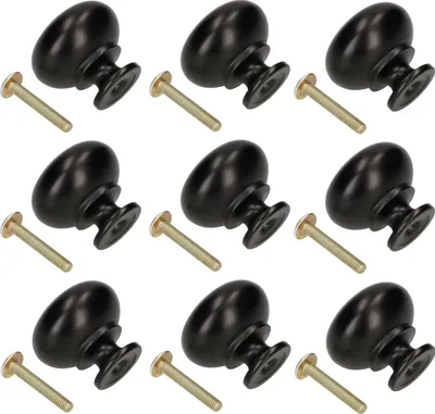 Produktbild von KOTARBAU® 10er Set Möbelgriff Türknauf Schubladenknopf Möbelknopf Möbelknauf Knauf für Schränke Schubladen Kommoden Ersatzknauf Möbelbeschlag Schwarz