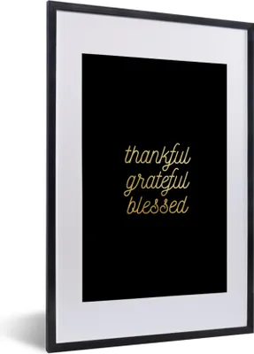 Produktbild von MuchoWow® Gerahmtes Poster Zitate - Sprichwörter - Gold - Briefe 40x60 cm - Poster mit Schwarzem Bilderrahmen Wandposter Rahmen Foto Bilder - Poster in Rahmen