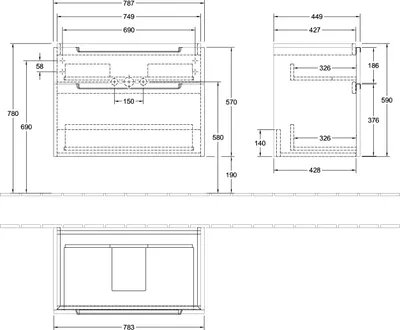 Produktbild von Villeroy & Boch A91410VM WTUS Subway 2.0 A91410 787x590x449mm