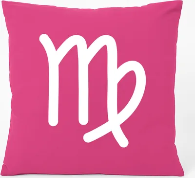 Produktbild von Huuraa Kissen Jungfrau Sternzeichen Zeichen 40x40cm mit Füllung Fuchsia Baumwolle Dekokissen Geschenkidee