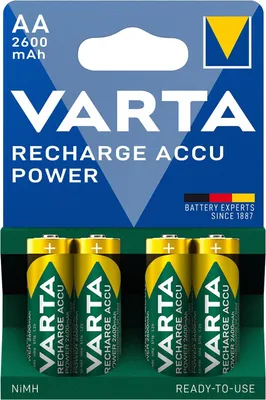 Image de Batterie rechargeable AA 2600 mAh, paquet de 4