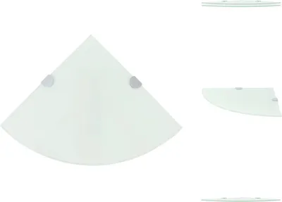 Image de vidaXL Étagères d'angle 2 pcs. avec supports chromés verre blanc 25x25cm - étagères murales