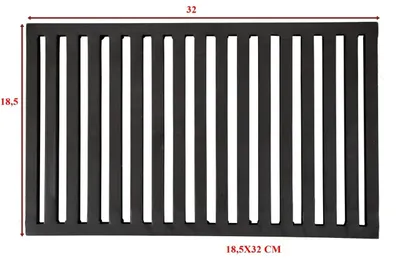 Obrázok produktu pre Oceľový krbový rošt 18,5x32 cm, hrúbka 16 mm – robustný rošt na popol, drevo a do pece.