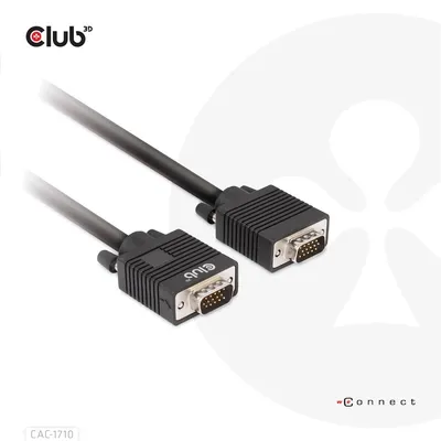 Obrázek produktu pro CLUB3D CAC-1710, 10 m, VGA (D-Sub), VGA (D-Sub), Samec, Samec, Černá