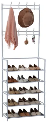 Obrázek produktu pro Herzberg segmentový věšák na šaty s 5 policemi, věšák na boty - 60 x 173 cm